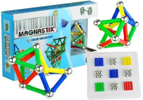 Klocki Magnetyczne Magnastix Patyczki Kulki Kolorowe 60el Klocki Magnetyczne Magnastix Patyczki Kulki Kolorowe 60el