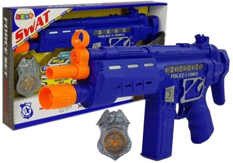 Zestaw Policyjny Pistolet Odznaka Granatowy Dźwięk Efekty Świetlne 37cm Zestaw Policyjny Pistolet Odznaka Granatowy Dźwięk Efekty Świetlne 37cm