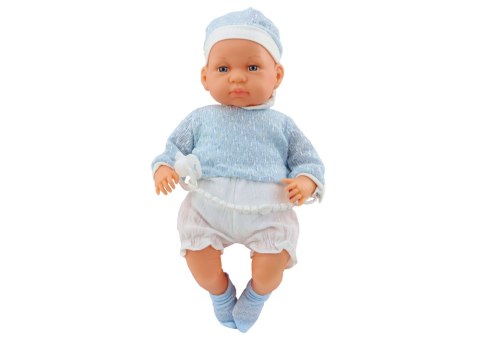 Lalka Bobas 46 cm Niebieska Smoczek Czapeczka Skarpetki Lalka Bobas 46 cm Niebieska Smoczek Czapeczka Skarpetki