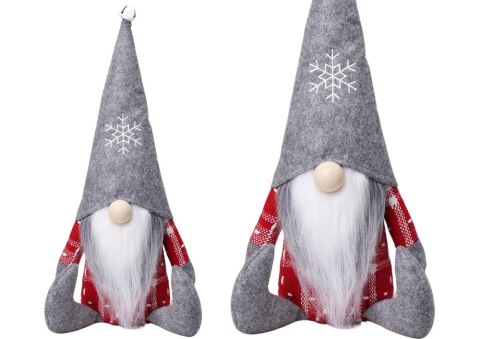 Krasnal Skrzat Świąteczny Szara Czapka Dzwoneczek 32cm Krasnal Skrzat Świąteczny Szara Czapka Dzwoneczek 32cm