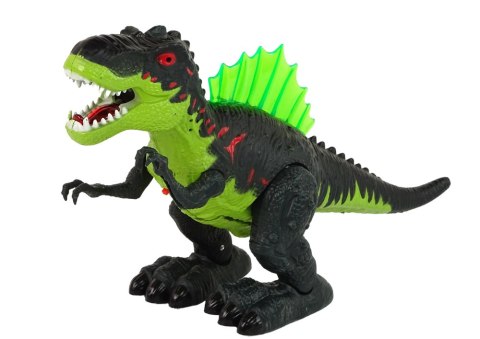 Dinozaur Zieje Ogniem Para Wodna Świeci Na Baterie Zielony Dinozaur Zieje Ogniem Para Wodna Świeci Na Baterie Zielony