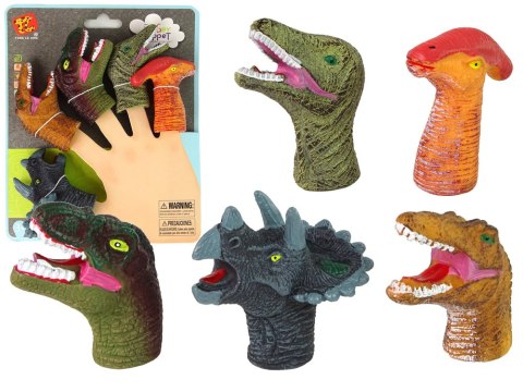 Pacynki na Palce Dinozaury Kolorowe 5 Sztuk Pacynki na Palce Dinozaury Kolorowe 5 Sztuk