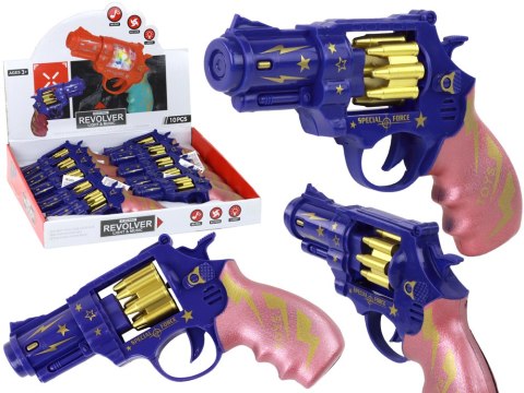 Pistolet Niebiesko - Różowy Revolver Broń Dźwięki Światła Pistolet Niebiesko - Różowy Revolver Broń Dźwięki Światła