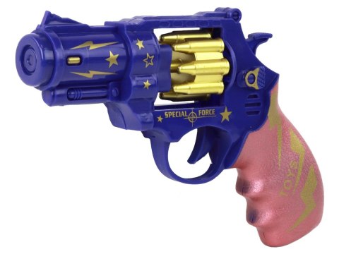 Pistolet Niebiesko - Różowy Revolver Broń Dźwięki Światła Pistolet Niebiesko - Różowy Revolver Broń Dźwięki Światła
