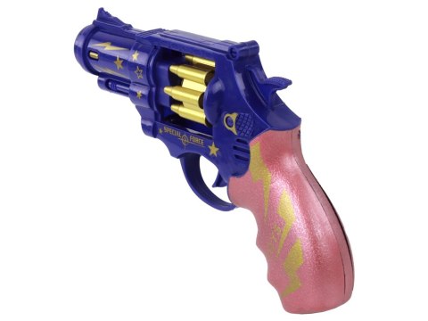 Pistolet Niebiesko - Różowy Revolver Broń Dźwięki Światła Pistolet Niebiesko - Różowy Revolver Broń Dźwięki Światła