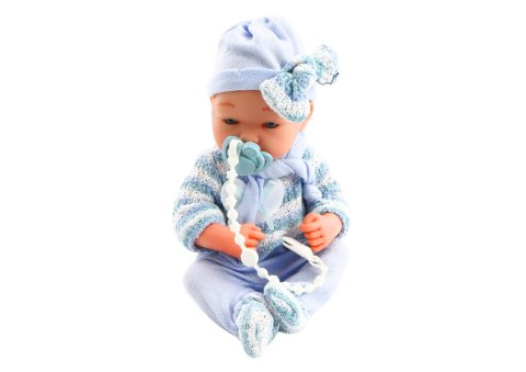 Lalka Bobas Sweterek w Paski Czapeczka Szalik Niebieski Lalka Bobas Sweterek w Paski Czapeczka Szalik Niebieski