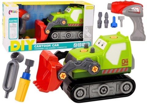 Koparka Gąsienicowa Kreskówkowa Do Rozkręcania DIY Zielona Koparka Gąsienicowa Kreskówkowa Do Rozkręcania DIY Zielona