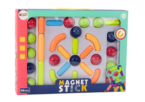 Zestaw Klocków Magnetycznych Konstrukcyjne 46El Kolorowe Zestaw Klocków Magnetycznych Konstrukcyjne 46El Kolorowe