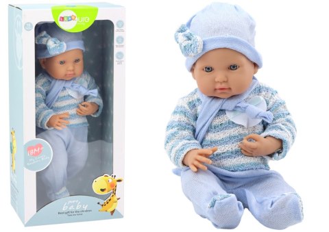 Lalka Bobas Sweterek w Paski Czapeczka Szalik Niebieski Lalka Bobas Sweterek w Paski Czapeczka Szalik Niebieski