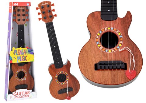 Gitara Zabawkowa Dla Dzieci Brązowa Drewno Kostka Do Gry Gitara Zabawkowa Dla Dzieci Brązowa Drewno Kostka Do Gry
