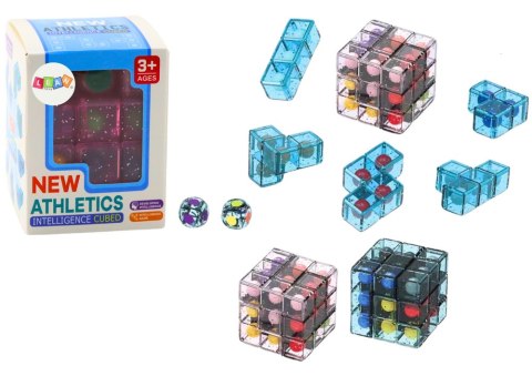 Klocki Logiczne Puzzle Układanka Kostka Gra Różowa Klocki Logiczne Puzzle Układanka Kostka Gra Różowa