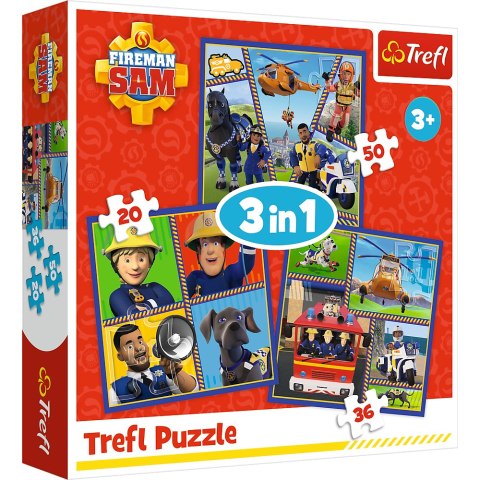 Puzzle "3in1" - Dzień Strażaka Sama Trefl 34868 Puzzle "3in1" - Dzień Strażaka Sama Trefl 34868