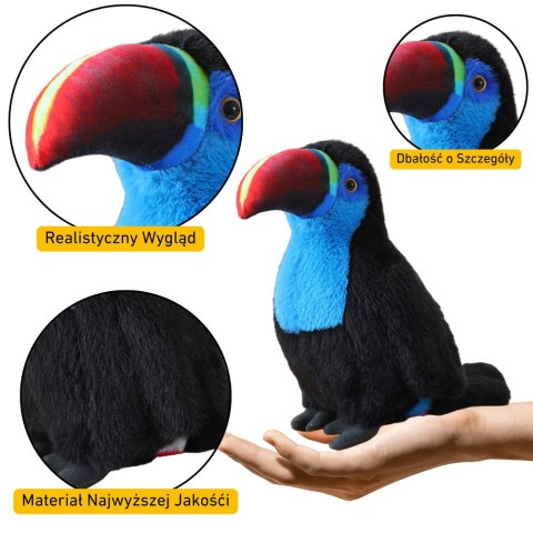 Pluszowy Ptak Tukan Maskotka Przytulanka Niebieski 20cm Pluszowy Ptak Tukan Maskotka Przytulanka Niebieski 20cm