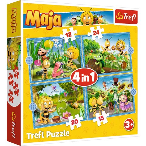 Puzzle - 4w1 - Przygody Pszczółki Mai Trefl 34356 Puzzle - 4w1 - Przygody Pszczółki Mai Trefl 34356
