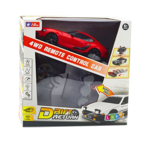 Auto Sportowe Do Driftu Wymienne Koła Zdalnie Sterowany RC 4WD Czerwone Auto Sportowe Do Driftu Wymienne Koła Zdalnie Sterowany RC 4WD Czerwone