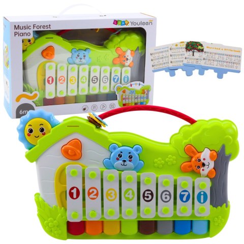 Muzyczne Pianinko Leśne Ksylofon Karty z Nutami 5szt Muzyczne Pianinko Leśne Ksylofon Karty z Nutami 5szt
