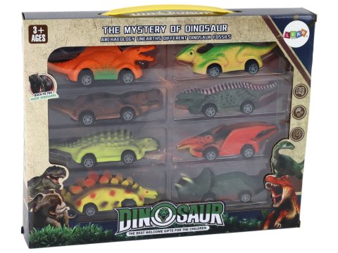 Zestaw Resoraków Dinozaury Samochodziki Kolorowe 8 Sztuk Zestaw Resoraków Dinozaury Samochodziki Kolorowe 8 Sztuk